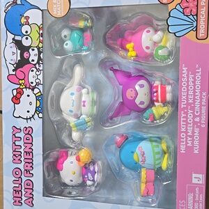 Hello Kitty Neon Tropical Party Series 3 Figure Set Of 6 Kids Toy Melody NEW